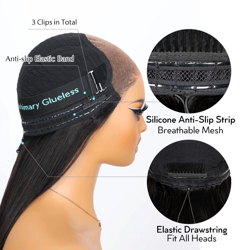 Yaki Straight Layered Wig 6x4.5 Lace Closure Short Pixie Cut Wig for Black Women Silk Press Human Hair Bob Wig