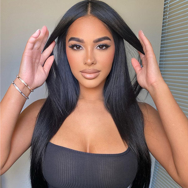 Air Wig|HD Transparent Lace Wear and Go Straight Wig with Pre Cut Lace & Bleached Knots & Pre-plucked Hairline