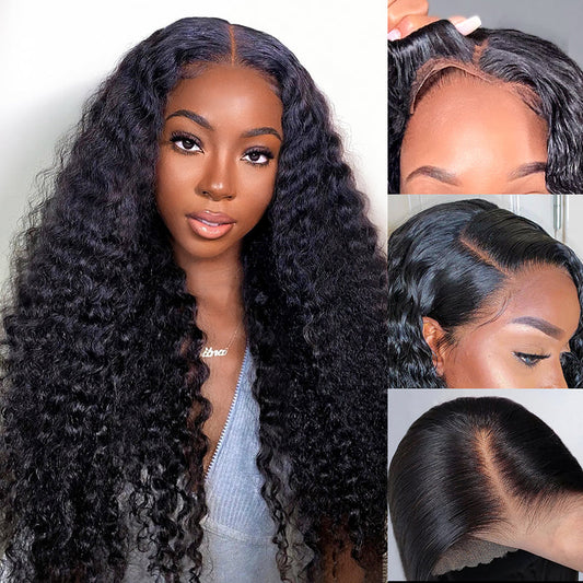 Air Wig|Upgrade Pre Cut Lace Wear Go Glueless Deep Wave Wig with Pre Bleached Knots & Plucked Hairline