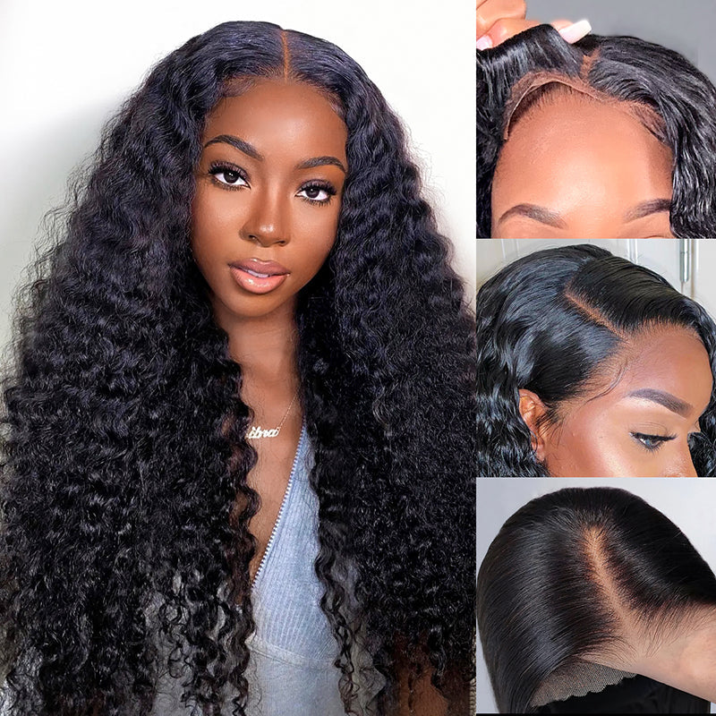 Air Wig|Upgrade Pre Cut Lace Wear Go Glueless Deep Wave Wig with Pre Bleached Knots & Plucked Hairline