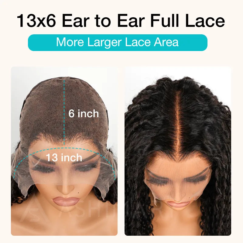 Coily Pull Go 13x6 Full Glueless Wig Skin Lace Frontal Parting Max Pre-Bleached & Pre-Styled Finger Coils Wig Face Farming Human Hair