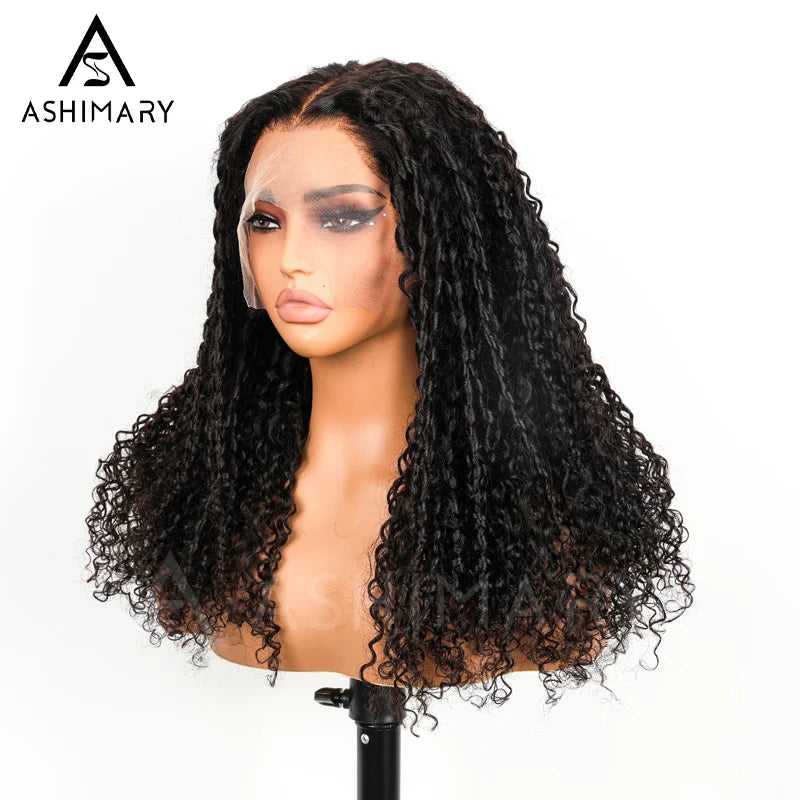 Coily Pull Go 13x6 Full Glueless Wig Skin Lace Frontal Parting Max Pre-Bleached & Pre-Styled Finger Coils Wig Face Farming Human Hair