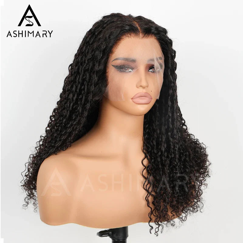 Coily Pull Go 13x6 Full Glueless Wig Skin Lace Frontal Parting Max Pre-Bleached & Pre-Styled Finger Coils Wig Face Farming Human Hair