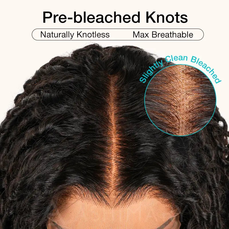 Coily Pull Go 13x6 Full Glueless Wig Skin Lace Frontal Parting Max Pre-Bleached & Pre-Styled Finger Coils Wig Face Farming Human Hair