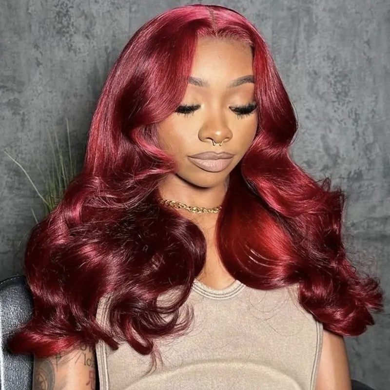 Upgrade Snug Fit Ashimary Invisi Strap 360 Lace Frontal 99J Burgundy 3D Body Wave Pre Everything Glueless Human Hair Wig