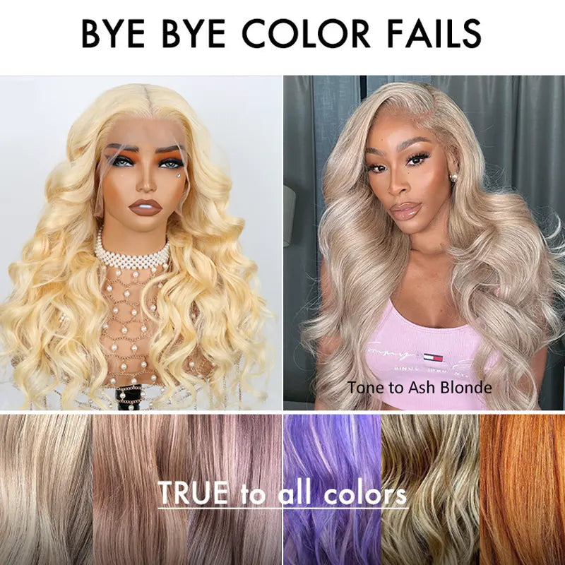 Ashimary Upgrade 360 Skin Lace Frontal with Invisi Strap Blonde 613 Body Wave Glueless Wig No Gel Needed Breathable Human Hair wig