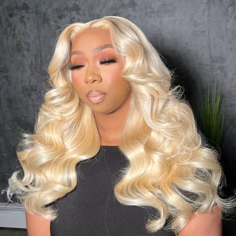 Ashimary Blonde Full Lace Frontal with Invisi-Strap™ Parting Max Skin Melt Lace 613 Colored Body Wave Human Hair Wig