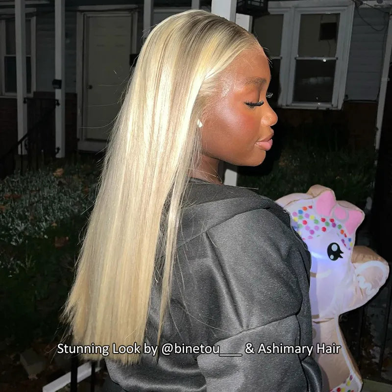 Customized Blonde Balayage on Brown Hair Transparent 13x4 &13x6 Full Lace Frontal Wig Ashimary Hair