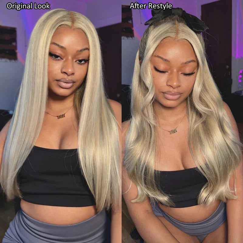 Customized Blonde Balayage on Brown Hair Transparent 13x4 &13x6 Full Lace Frontal Wig Ashimary Hair