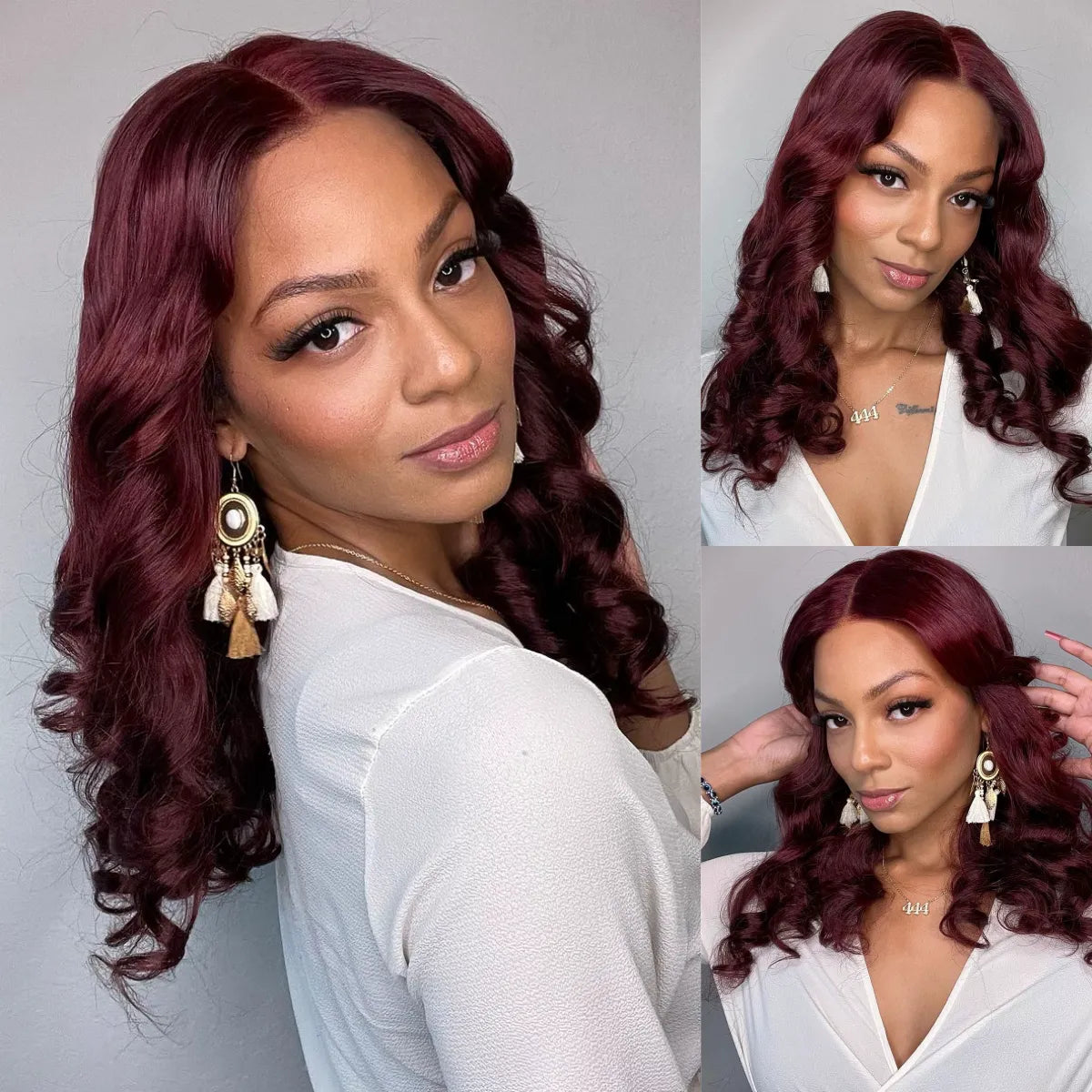 Dark 99J Burgundy Body Wave 4x4 & 5x5 & 6x6 Closure Lace Glueless Wig 100% human hair