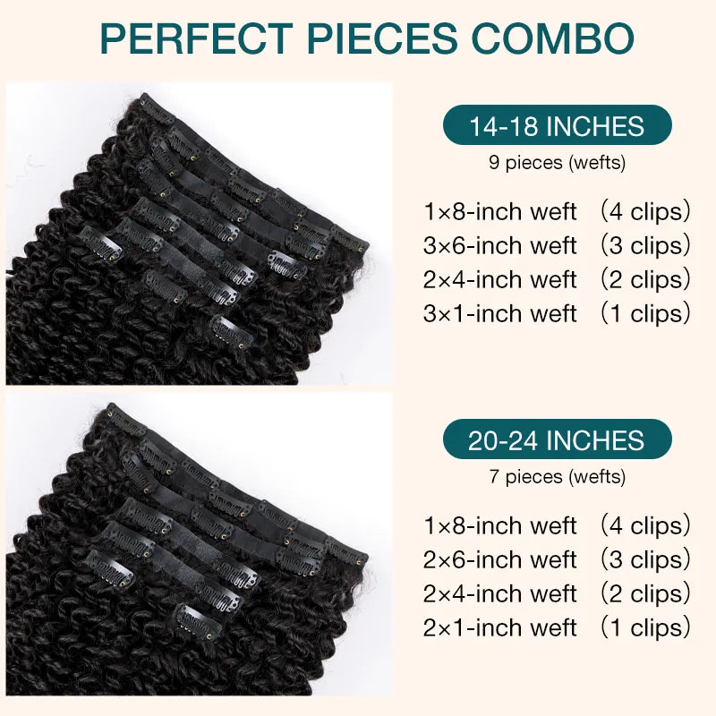 Straight / Kinky Curly / Yaki Straight Seamless Clip-in Hair Extensions Real Human Hair Pieces 140g 9pcs / 7pcs DIY Tape-in Extensions with Free Gifts