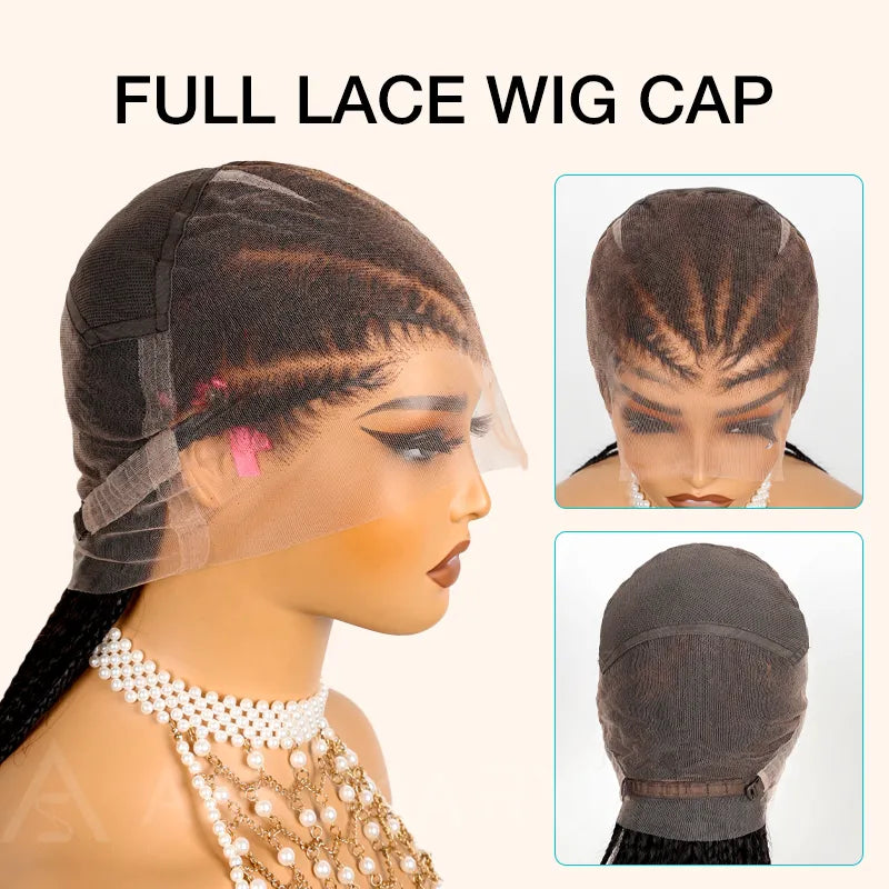 Full Lace Human Hair Micro Braids Wig Ashimary Goddess Braids 180% Density