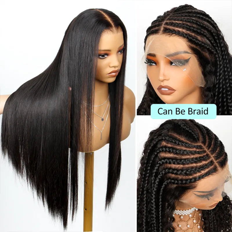 Full Lace Frontal with Invisi Strap Part Anywhere Classic Silky Straight Skin Lace Human Hair Wigs
