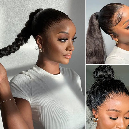 Full Lace Frontal with Invisi Strap Part Anywhere Classic Silky Straight Skin Lace Human Hair Wigs