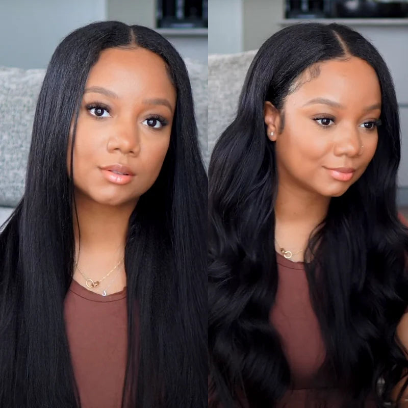 Pull Go Wig | Beginner Friendly Natural Scalp Curly Human Hair Upgrade Thin Part Wig Without Leave Out
