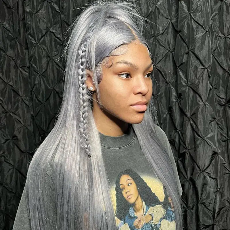 Grey Lace Front Wig 13x6 Transparent Hd 13x4 Lace Frontal Bone Straight Wig Ashimary Human Hair