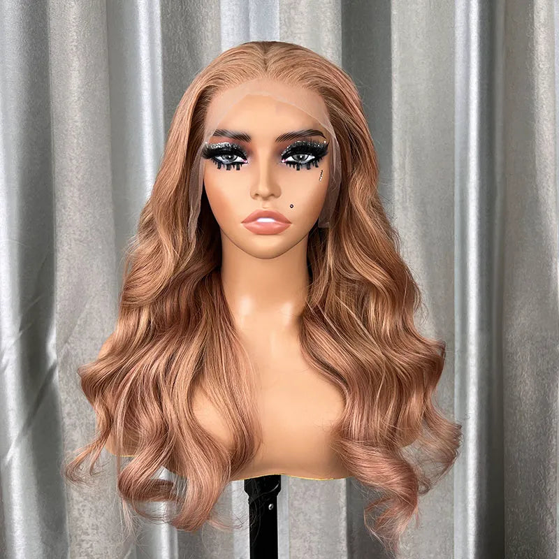 Ashimary Light Flaxen Brown Color 13x4 Lace Front Body Wave Wig