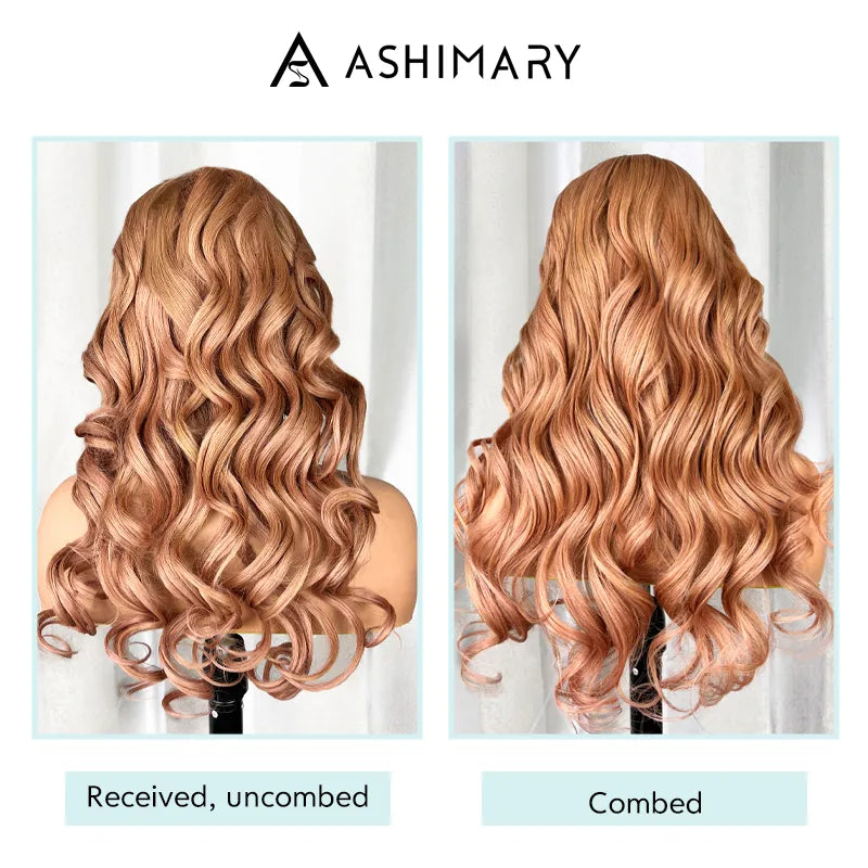 Ashimary Light Flaxen Brown Color 13x4 Lace Front Body Wave Wig