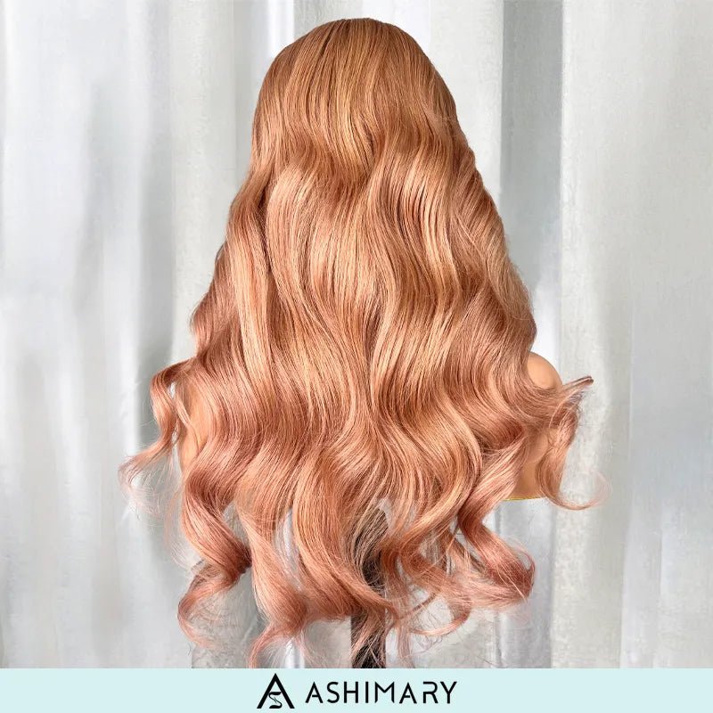 Ashimary Light Flaxen Brown Color 13x4 Lace Front Body Wave Wig