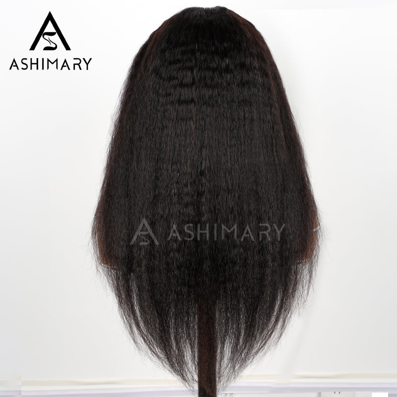 Glueless Newborn Hairline Invisi Strap 360 Skin Lace Frontal Kinky Straight Wig Pre-Everything Natural Look Human Hair Wig