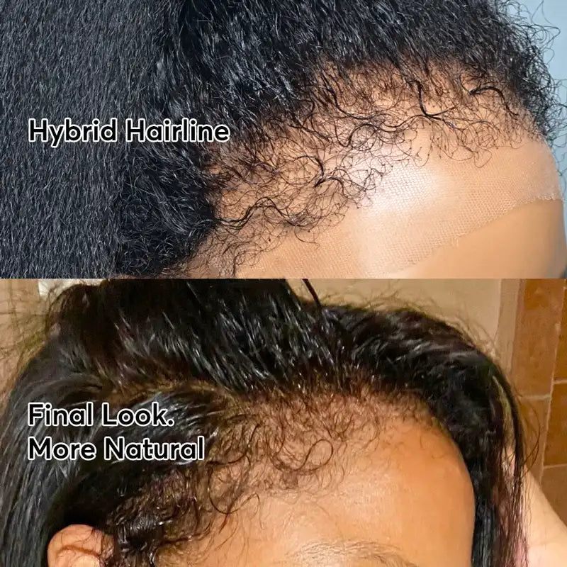 Newborn Hairline Kinky Straight Glueless 4x4 Lace Wigs Bye Bye Knots Human Hair Lace Wig