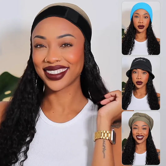 Ashimary Quick-Fix Velcro Water Wave Half Wig Human Hair Easy Wear & Style