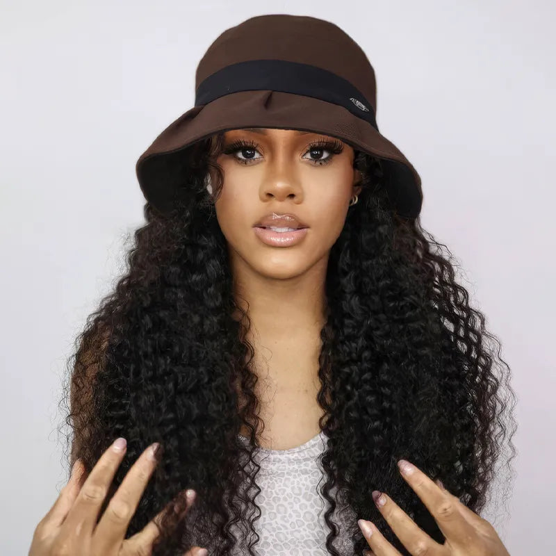 Ashimary Quick-Fix Velcro Water Wave Half Wig Human Hair Easy Wear & Style