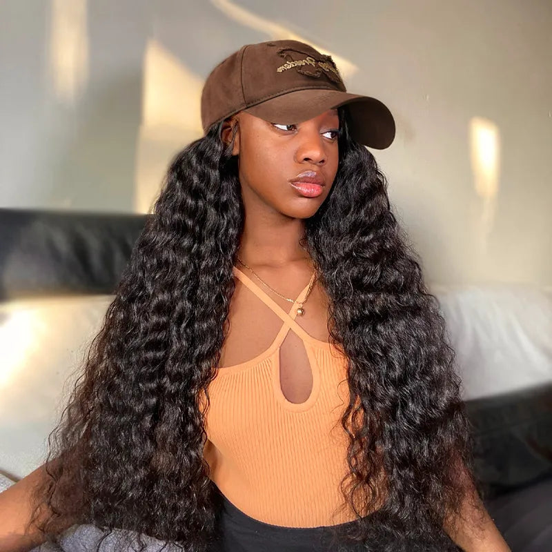 Ashimary Quick-Fix Velcro Water Wave Half Wig Human Hair Easy Wear & Style