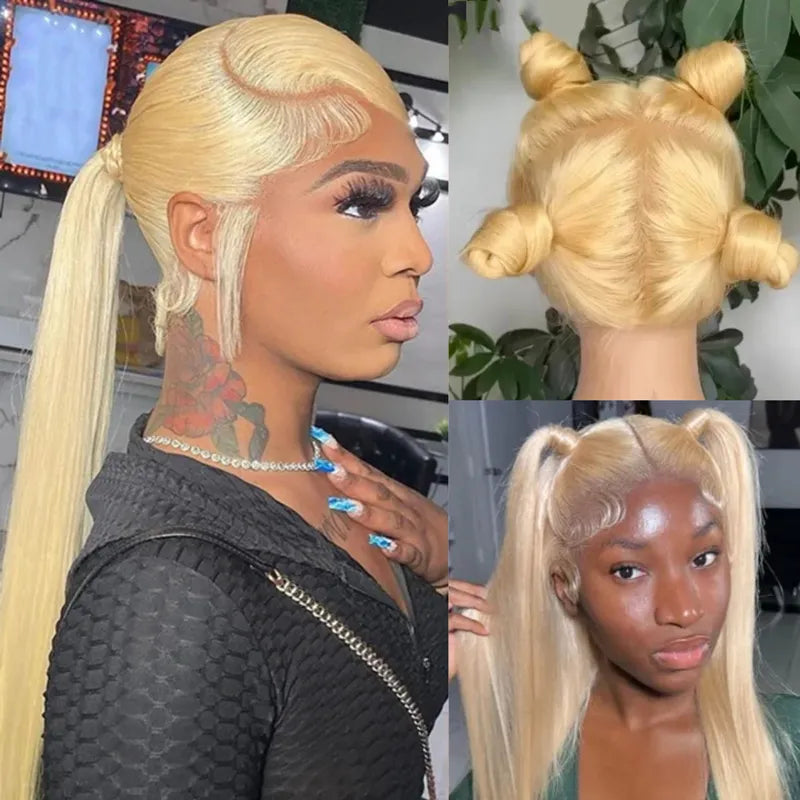Blonde 613 Straight Parting Max Full Lace Frontal Invisi-Strap Human Hair Wig