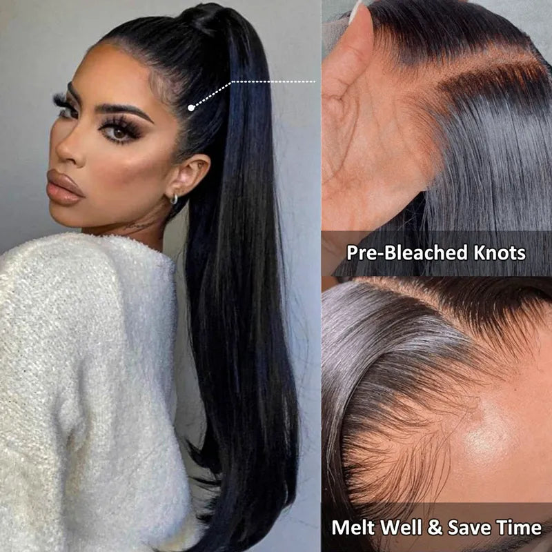 Silky Straight Invisi Strap Snug Fit 360 Transparent Lace Frontal Bleached Knots Pre Cut Lace Optional Wig