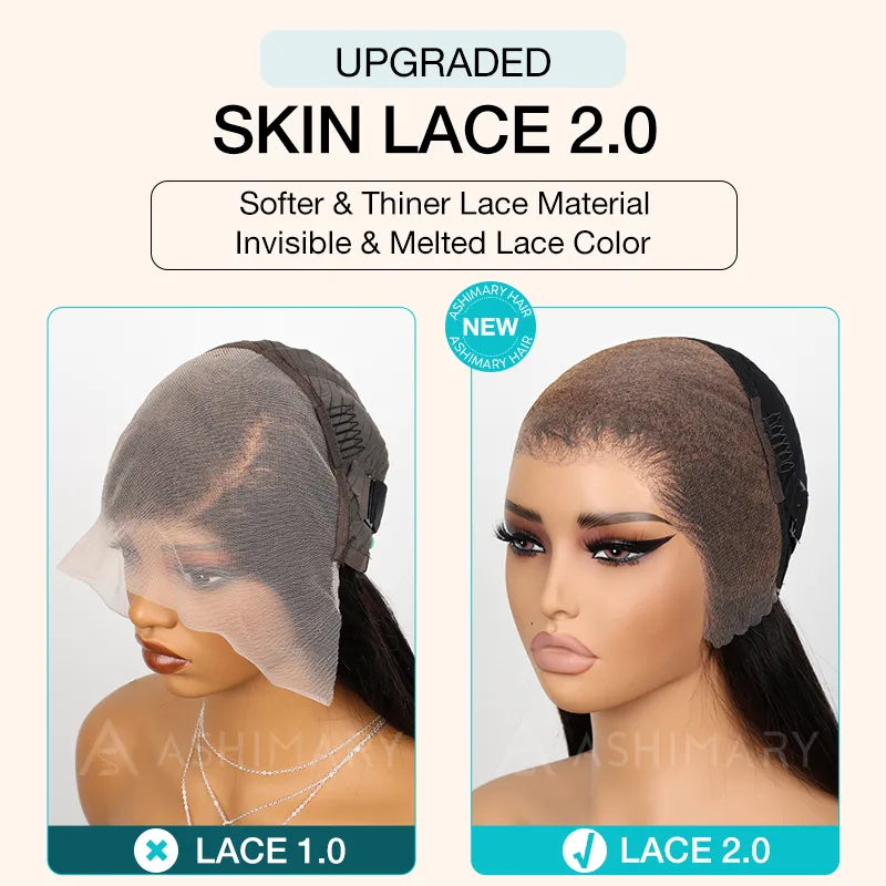 Pull Go 13x6 Full Glueless Wig Transparent Lace Front Wigs Body Wave Natural Black Ashimary Hair