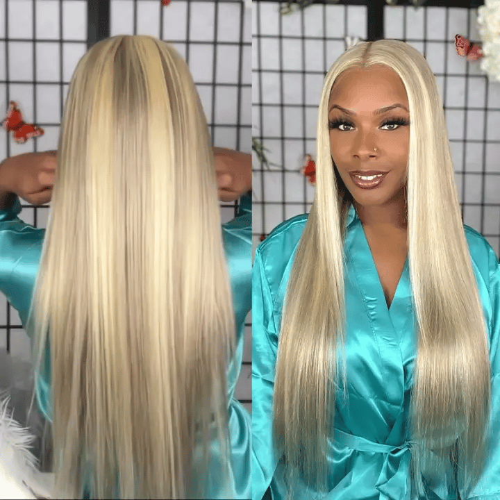 Customized Blonde Balayage on Brown Hair Transparent 13x4 &13x6 Full Lace Frontal Wig Ashimary Hair