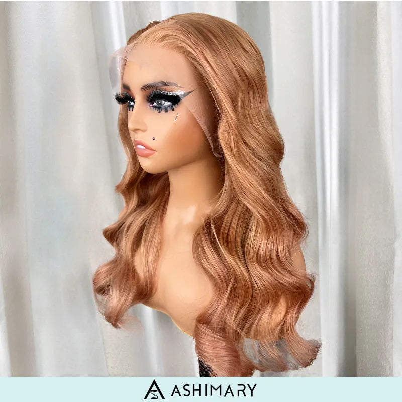 Ashimary Light Flaxen Brown Color 13x4 Lace Front Body Wave Wig