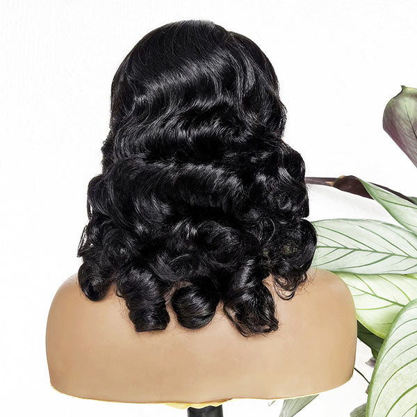 Bouncy Ocean Wave Hairstyles 13x4 Lace Frontal Wigs With Gorgeous Curl Pattern