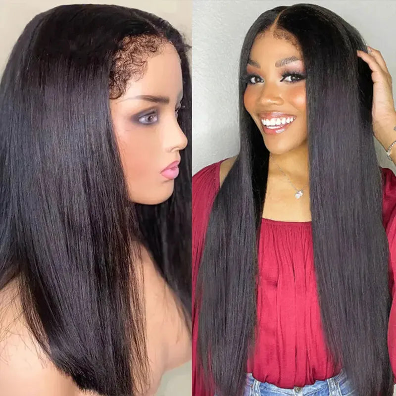4C Edge Hairline-Straight Hair 13x4/13x6 HD Transparent Lace Front Wigs With Kinky Edges Curly Baby Hair