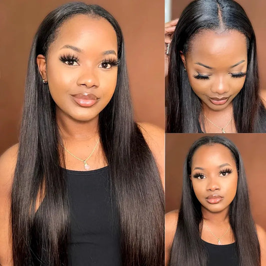 4C Edge Hairline-Straight Hair 13x4/13x6 HD Transparent Lace Front Wigs With Kinky Edges Curly Baby Hair