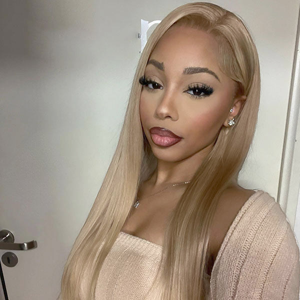 Customized Peachy Champagne with Blonde Highlight 13x6 Full Transparent HD Lace Front Wigs