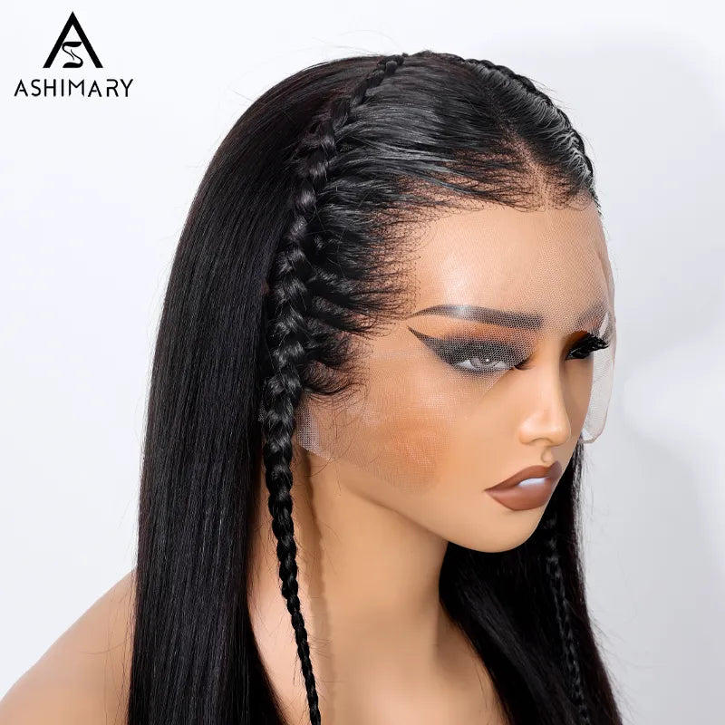 Glueless Gele Style 13x4 Lace Frontal Pre-Plucked & Pre-Braid Natural Hairline Turban Frontal Tiny Knots Human Hair