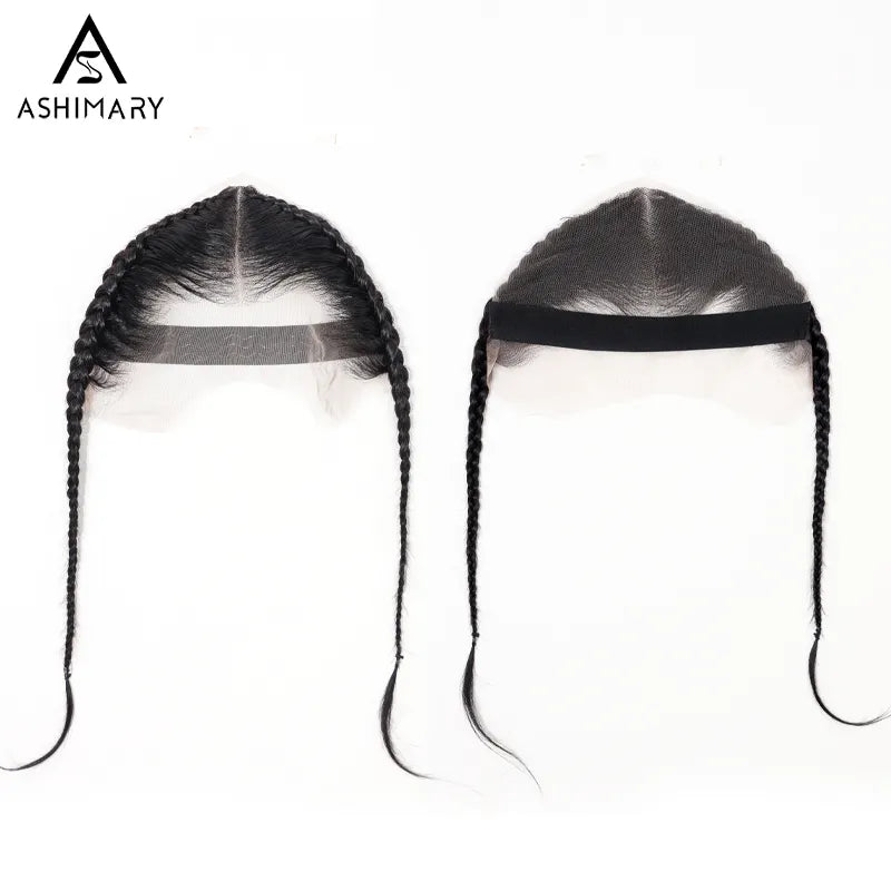 Glueless Gele Style 13x4 Lace Frontal Pre-Plucked & Pre-Braid Natural Hairline Turban Frontal Tiny Knots Human Hair