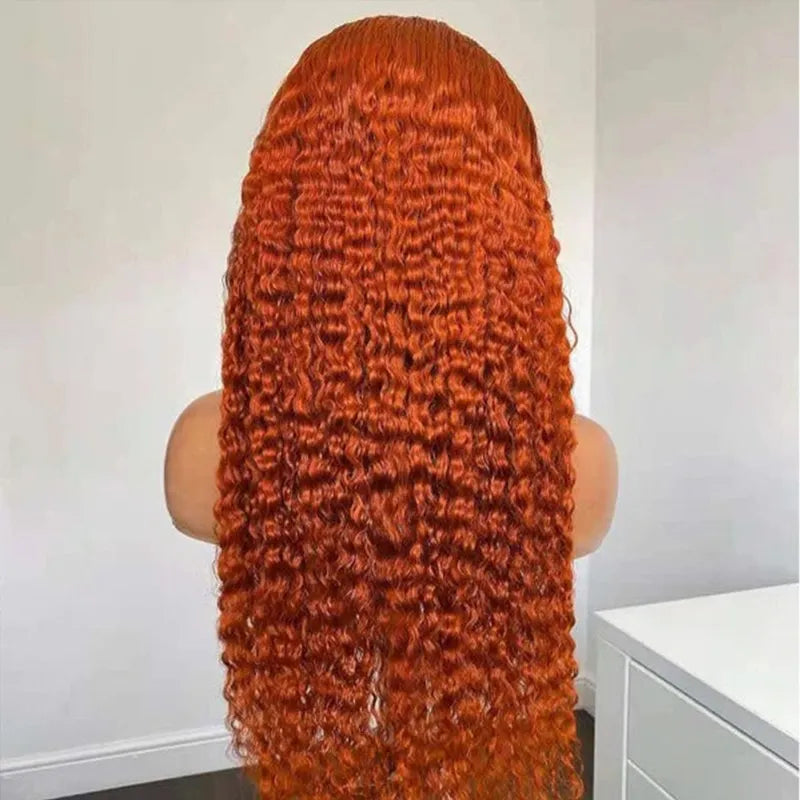 Deep Wave 13*4 13*6 Curly Ginger Color Wig Lace Wigs 180% 250% Density Lace Front Wigs Ashimary Hair
