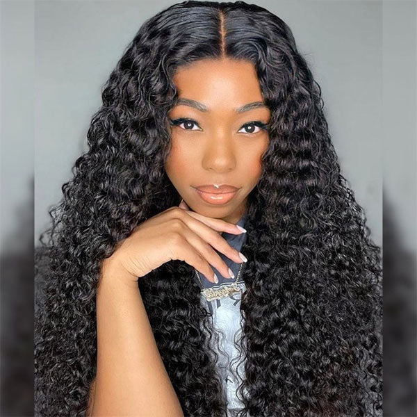 Ready to Wear Magic Wet and Wavy Pre Cut Lace Water Wave 2 in 1 Dry Straight & Wet Curly Wig with Pre Bleached Knots & Plucked Hairline