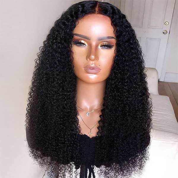 Beginner Friendly Ready to Wear Pre Cut Lace Super Natural Kinky Curly Wear Go Wig with Pre-bleached Knots & Plucked Hairline