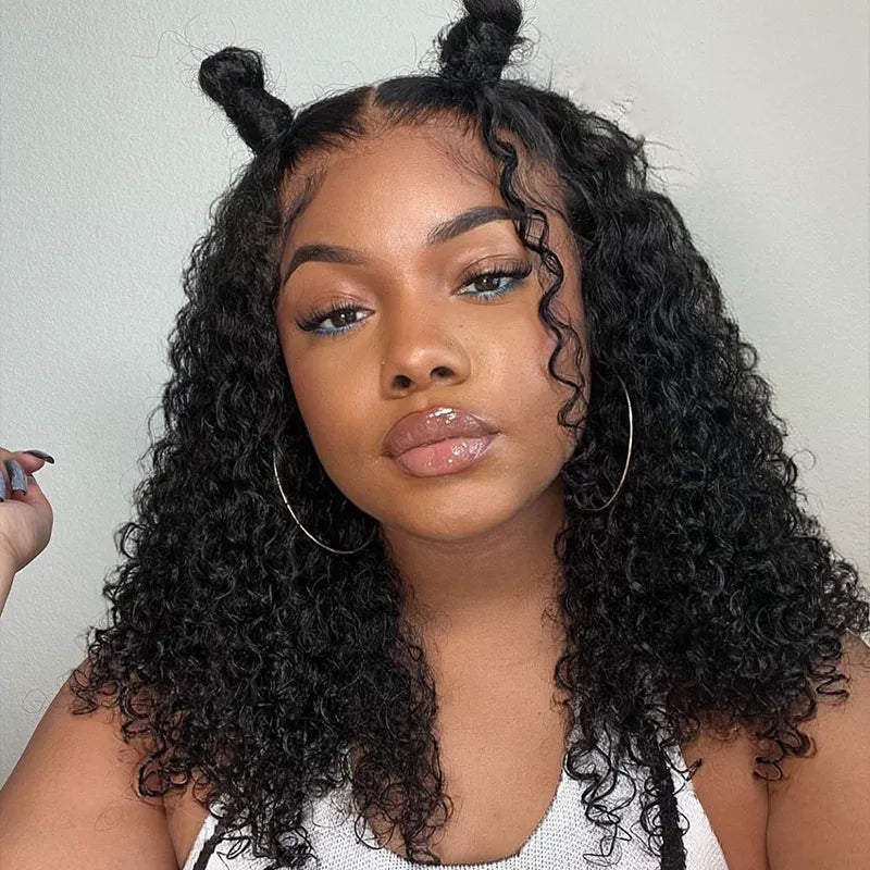 Pixie Jerry Curl Wig Black Bob Wig 10A Brazilian Human Hair