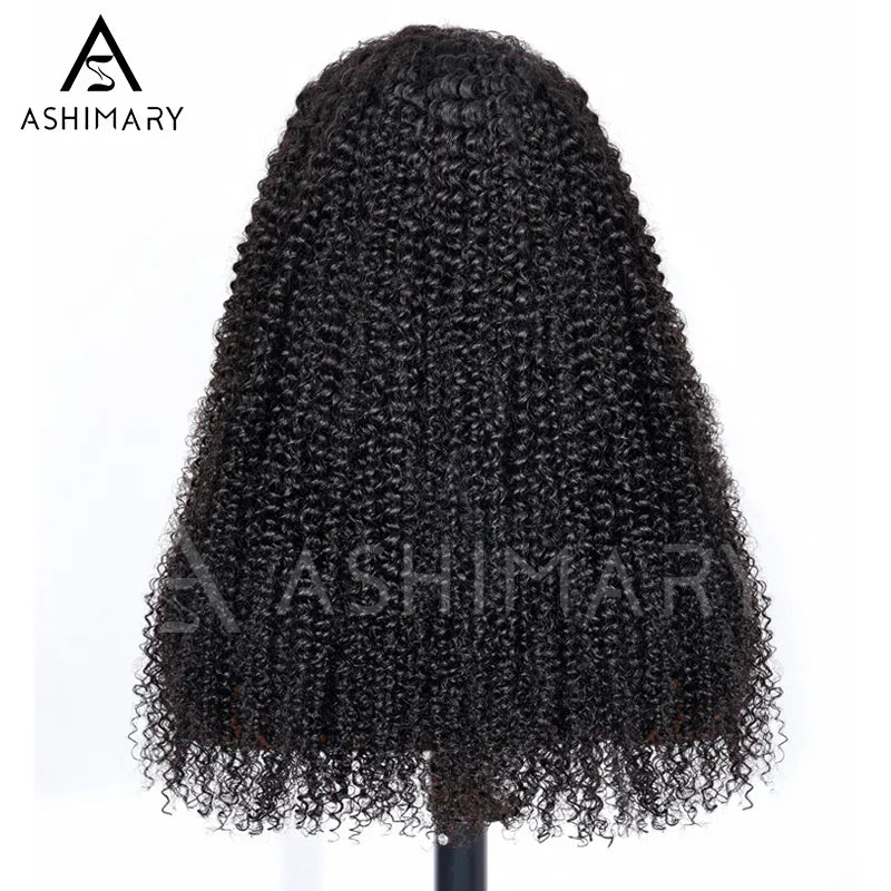 3C Newborn Hairline Curly Edge Kinky Curly Wig 6x4.5 Lace Closure Natural Hairline Blend Away