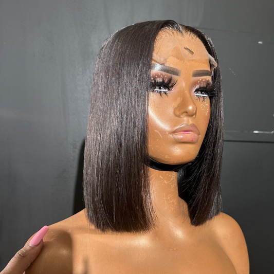 Double Drawn High Density Short Bob Wigs Straight Human Hair Wigs with Full Ends