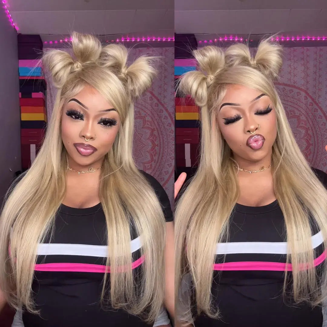 Customized Blonde Balayage on Brown Hair Transparent 13x4 &13x6 Full Lace Frontal Wig Ashimary Hair