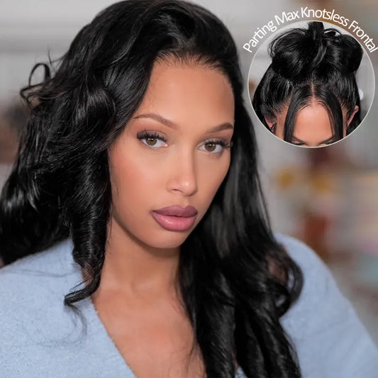 Pull Go 13x6 Full Glueless Wig Transparent Lace Front Wigs Body Wave Natural Black Ashimary Hair