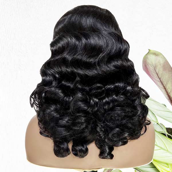 Bouncy Ocean Wave Hairstyles 13x4 Lace Frontal Wigs With Gorgeous Curl Pattern