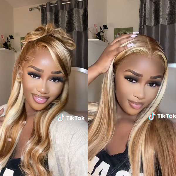 Customized P6/613 Highlight Wig 13X4 Transparent Lace Front Wigs Ashimary Human Hair