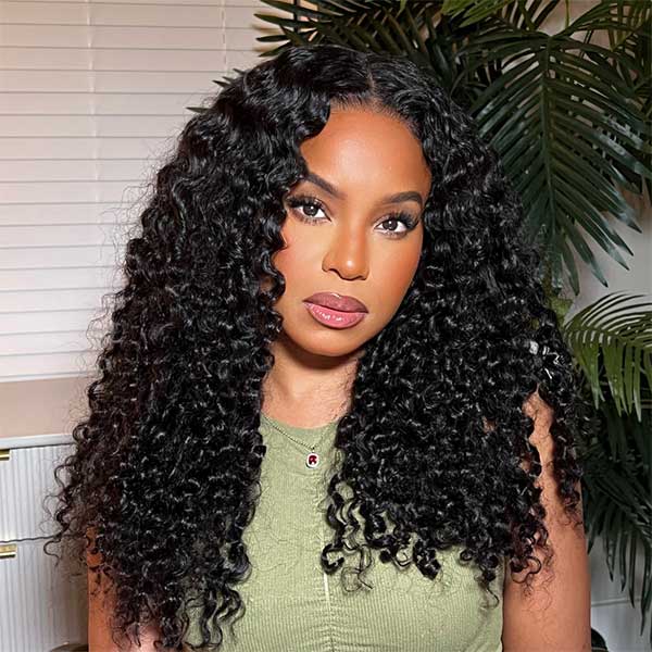 Air Wig| Ashimary Pre-Cut Undetectable Lace Wear Go Glueless Jerry Curly Throw on & Go Wig Pre Bleach Knots & Plucked Hairline